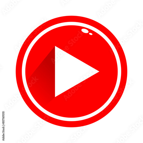 Flat design video play button icon