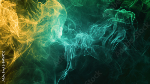 Fumaça verde e amarelo - Papel de parede