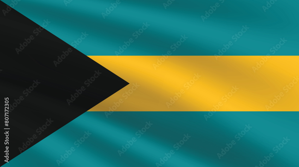 National flag of Bahamas. Bahamas Flag. Waving Bahamas flag.
