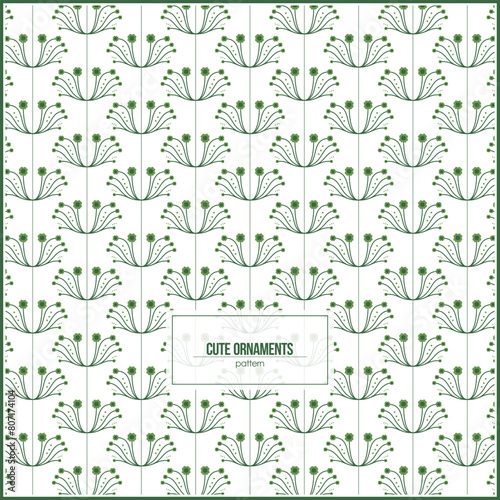 cute floral ornament pattern with dominant leaf green color