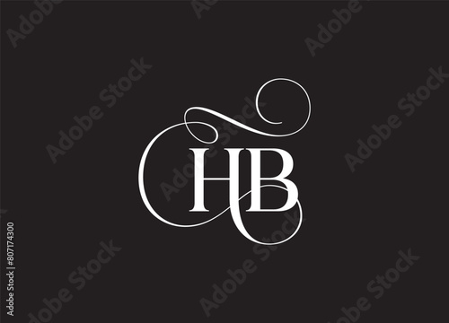 HB latter ligature typography logo design template