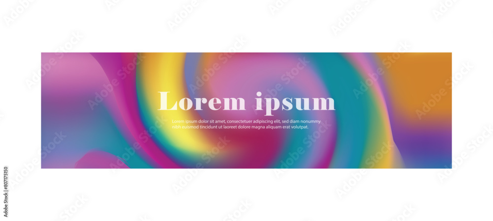 Trendy modern grainy gradient vibrant abstract horizontal banner background