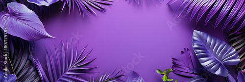 Violet tropical leaf, summer panorama wallpaper,  beautiful and simple to use as a graphic element