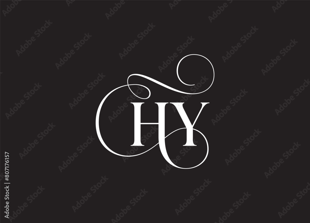 HY latter ligature typography logo design template HY latter ligature typography logo design template