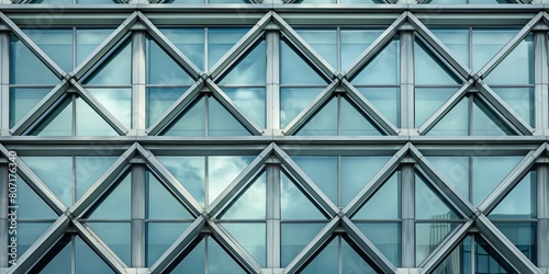 Architectural close-up of a contemporary building facade showing a repeating geometric pattern