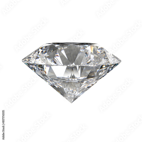Sparkling diamond on transparent background