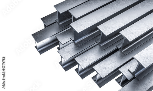 Canvas Print Metal profile bars on transparent background