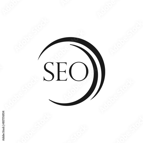 SEO logo. S E O design. White SEO letter. SEO, S E O letter logo design. Initial letter SEO linked circle uppercase monogram logo. S E O letter logo vector design.