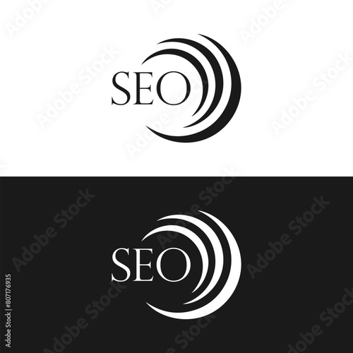 SEO logo. S E O design. White SEO letter. SEO, S E O letter logo design. Initial letter SEO linked circle uppercase monogram logo. S E O letter logo vector design.