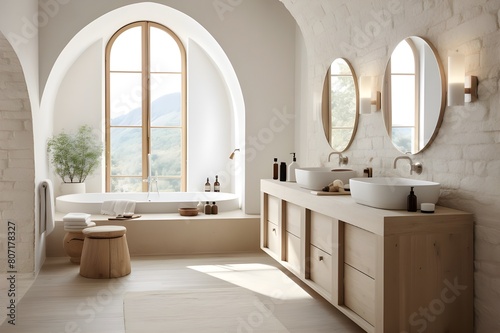 interior of a bathroom  bathroom interior design  Elegant Scandinavian and minimalistic 