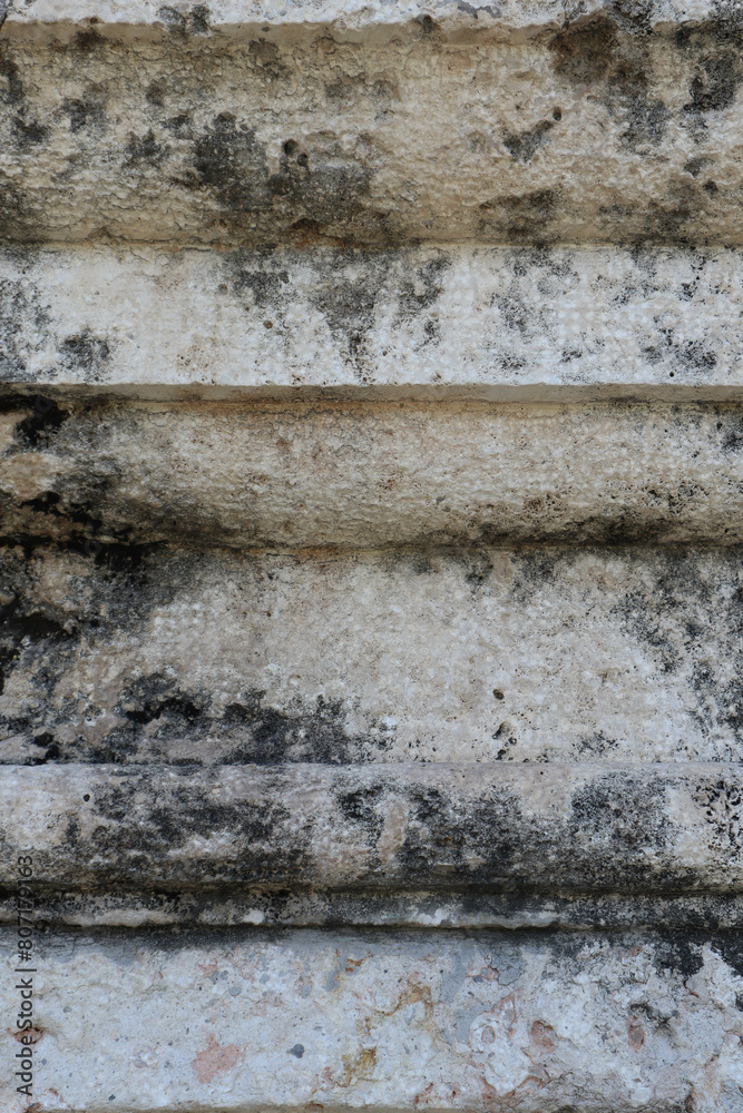Fototapeta premium White stone fountain in the garden, vintage fountain. Fountain texture.