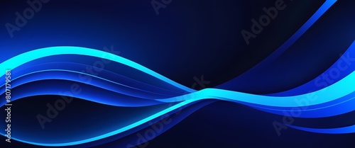 Smooth flow of the wave. Blue neon business background. Psychedelic  Expressionism