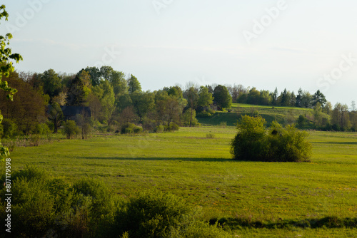 Fototapeta łąka o zachodzie słońca