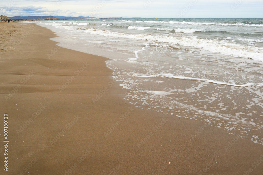 Mediterranean Sea. Beautiful clean sand and sea foam. Mediterranean Sea. Beautiful clean sand and sea foam.