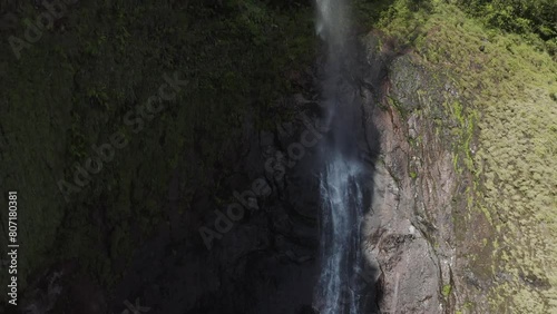 aerial view of 500 feet waterfall a beautiful waterfalls near valriche dam savanne  SBV 348712075 4K  photo