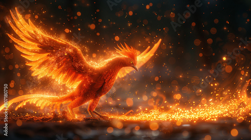 Mystical Metamorphosis: Phoenix Emerges in a Blaze of Glory,generated by IA 