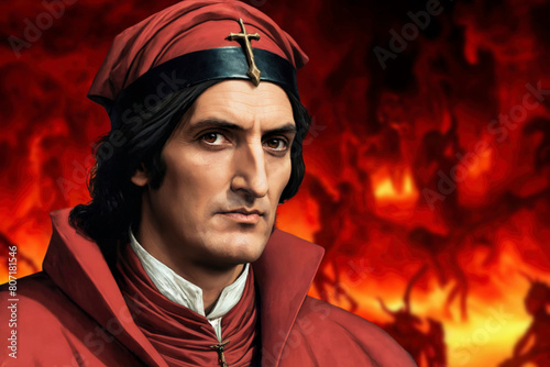 Dante Alighieri, the father of the Italian language famous for - The Divine Comedy considered one of the greatest masterpieces of world literature photo