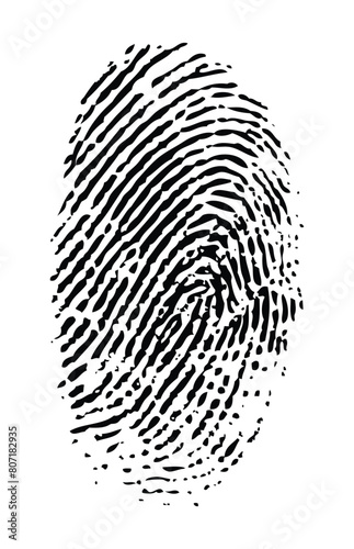 Isolated fingerprint symbol with a white background.