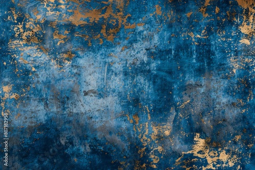 Blue grunge background or texture with some damage and stains on it