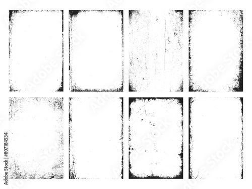Set of old worn vintage paper texture. Grunge overlay distressed retro backgrounds for poster, album, cover design