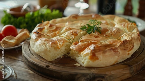 The cuisine of Bosnia and Herzegovina. Cheese pie Sirnitsa.
