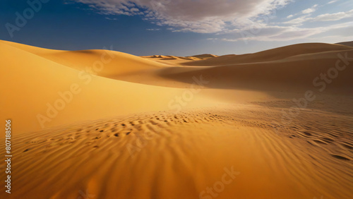Golden Dunes  The Serene Beauty of a Desert Landscape at Sunset