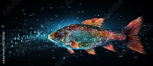 data and fish, a digital artwork symbolizing business strategies