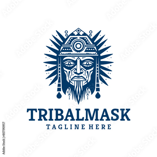 Tribal mask, esport mascot logo vector illustration