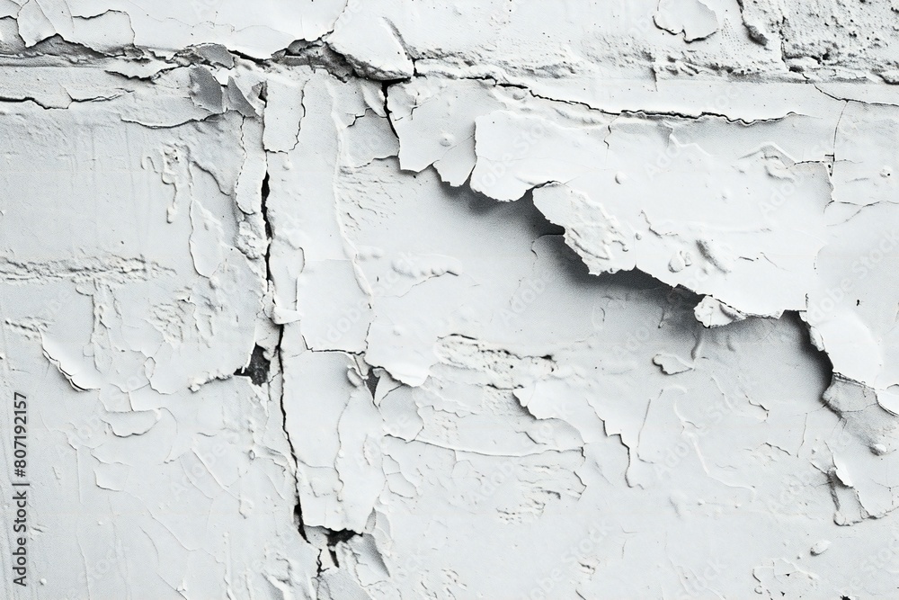 White wall with peeling paint,  Abstract background and texture for design