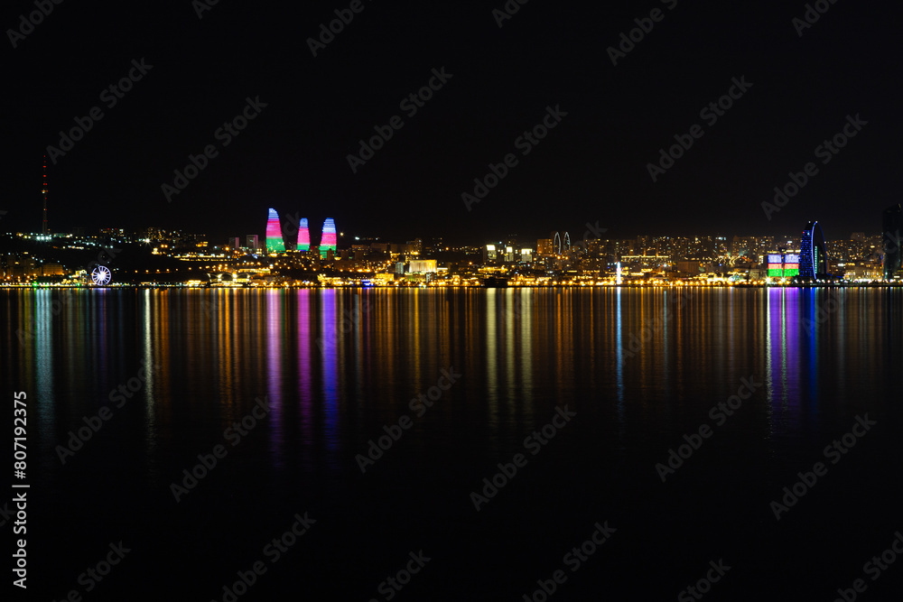 View of Baku city from the Caspian Sea