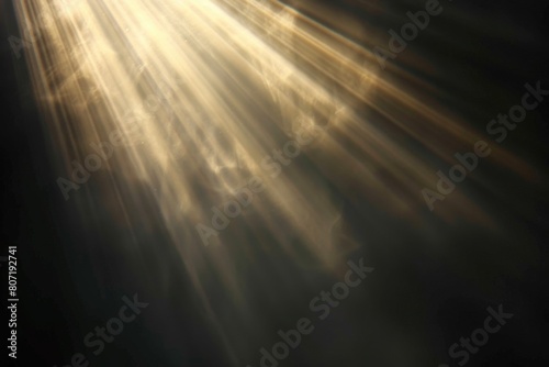 Sun rays isolated on black background for design overlay.