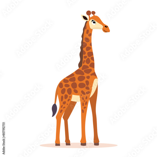 Vibrant giraffe vector clipart in a flat design style