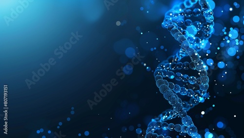 Wallpaper Mural Abstract digital background with double helix of DNA on dark blue color, vector illustration, high resolution photography, insanely detailed, stock photo Torontodigital.ca
