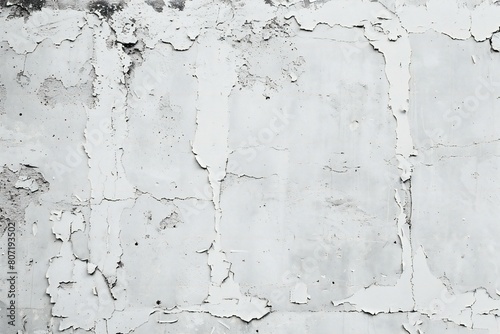 White concrete wall with cracks and scratches, Great background or texture