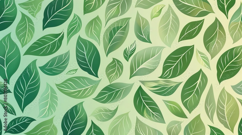Ecofriendly leaf pattern with a gradient of green shades Ecofriendly leaf pattern with a gradient of green shades