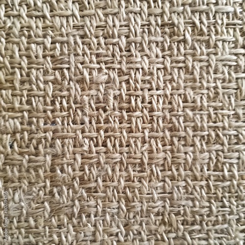 Detailed top view of a woven fabric texture