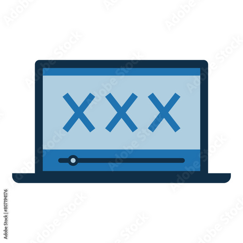 Pornography and online movie streaming icon