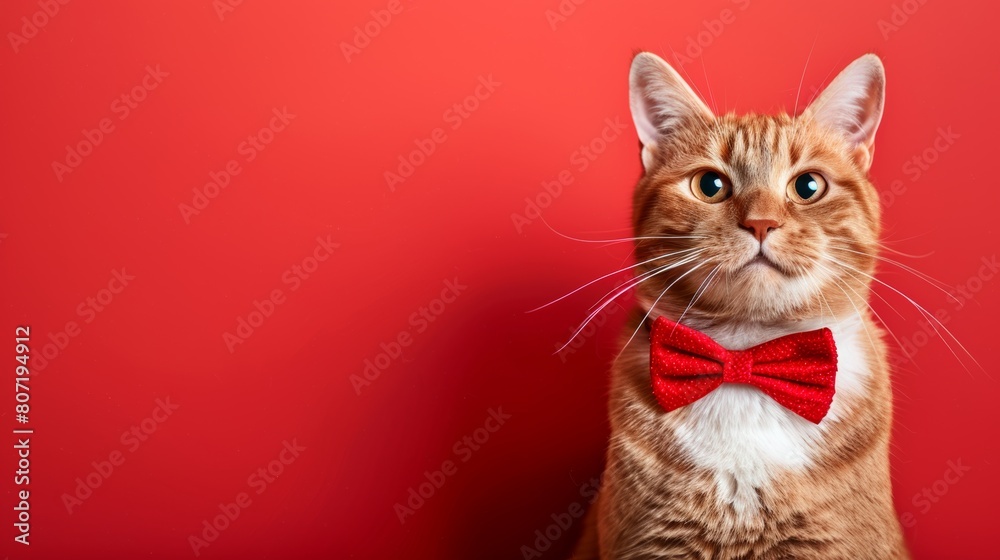 A cat wearing a bow tie cute pet animal background A cat wearing a bow tie cute pet animal background