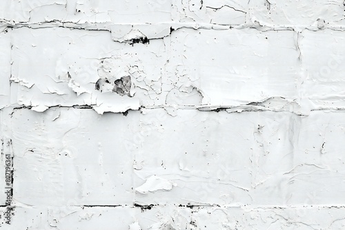 White wall with peeling paint, Abstract background and texture for design