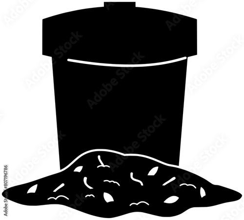 rubbish illustration agriculture silhouette garden logo worm icon compost outline organic earthworm soil humus farm environment plant farming ecology shape nature waste earth for vector graphic