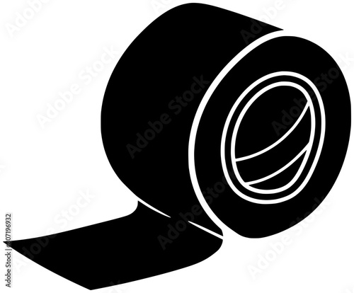 adhesive illustration sticky silhouette roll logo plastic icon cellophane outline transparent tape tool scotch office equipment glue fix paper shape supply attach desk for vector graphic background