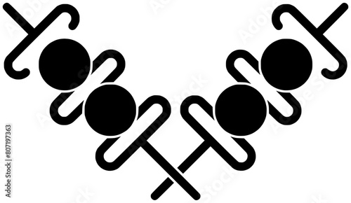 bbq illustration stick silhouette grill logo barbecue icon meat outline skewer meal food grilled cooking lunch beef shish shashlik shape picnic vegetable skewers for vector graphic background