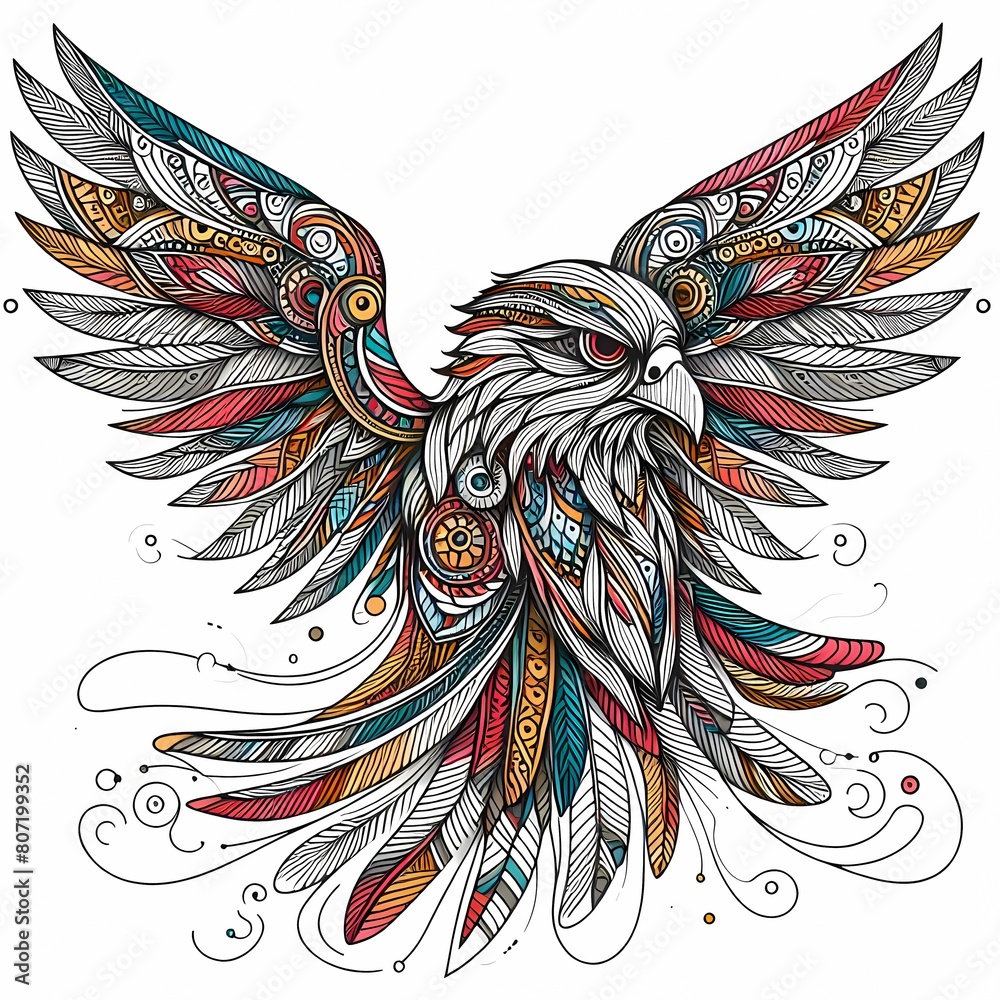 Obraz premium an abstract line drawing of a bird