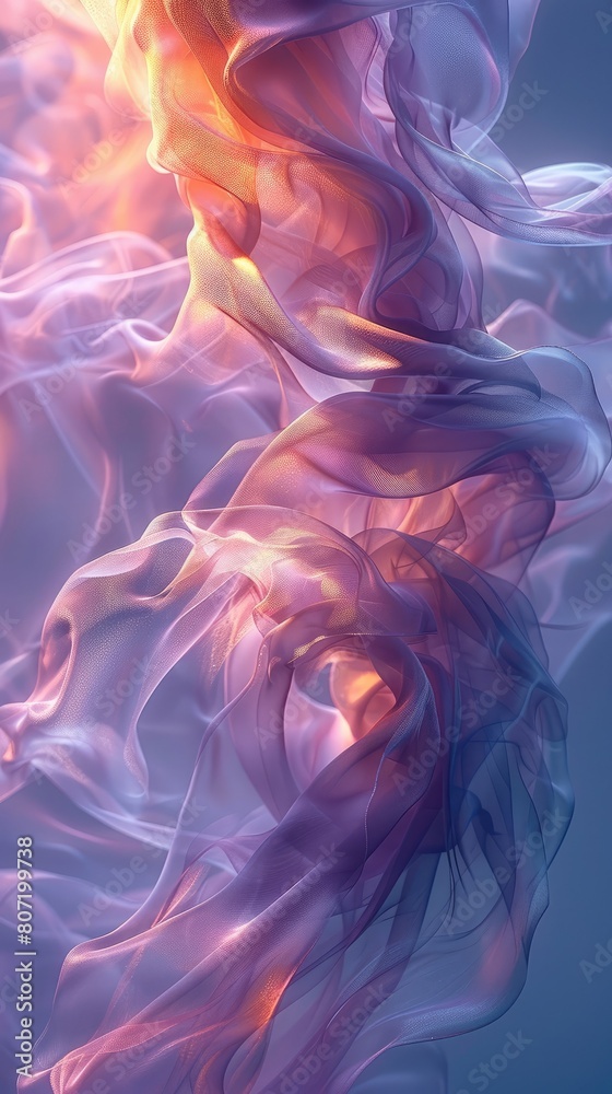 Obraz premium Abstract vertical background, 3d rendering, multicolored waves, computer generated images