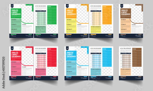 Technical Data Sheet layout template. Product Catalogue & modern a4 product catalog design template, Minimalist product brochure template design, A4 flyer, corporate flyer, business flyer, catalog