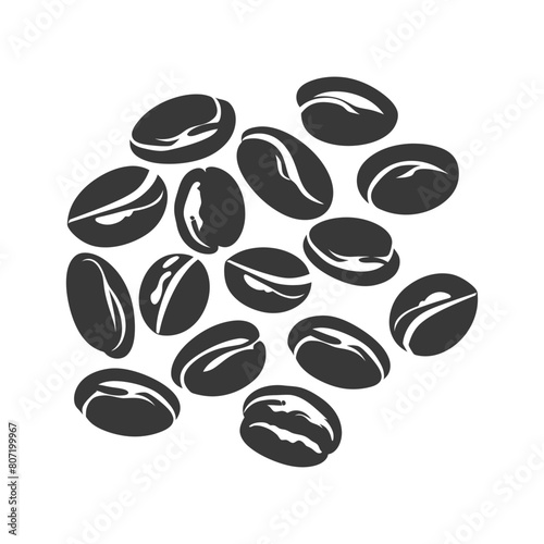 Silhouette coffee beans black color only
