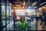 Dynamic office life concept with motion blur
