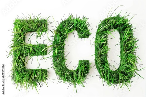 Word ECO made of green gras...