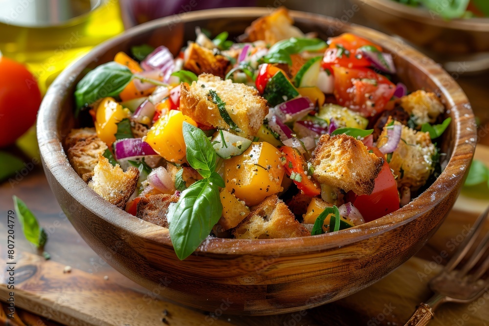 Classic Panzanella Salad with Breadcrumbs and Vegetables Classic Panzanella Salad with Breadcrumbs and Vegetables