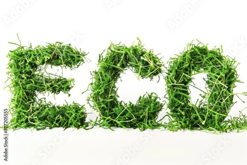 Word ECO made of green gras...